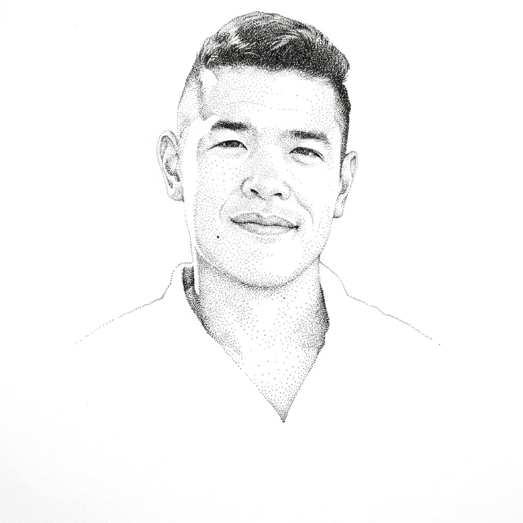 Daniel Ha hedcut portrait