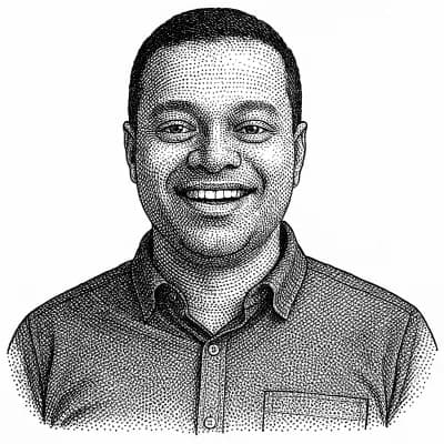 Santosh Sankar hedcut portrait